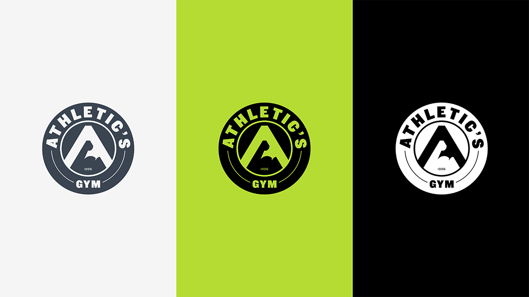 Lazarus Kreativ Negative space logo ATHLETIC’S GYM design